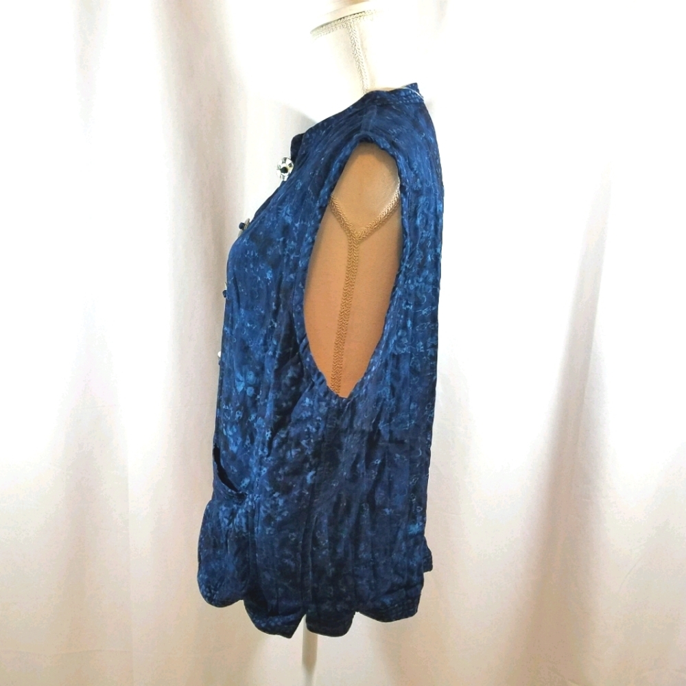 Hand Made Reversible Blue Vest - Picture 6 of 11
